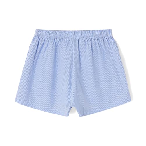 Image of Sumleno Womens Y2k Aesthetic Boxer Shorts Plaid Elastic Waist Lounge Pj Bottoms Summer Casual Gingham Pajamas Shorts