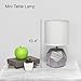 Simple Designs LT2065-MBL Round Prism Mini Table Lamp with White Fabric Shade, Gray Marble