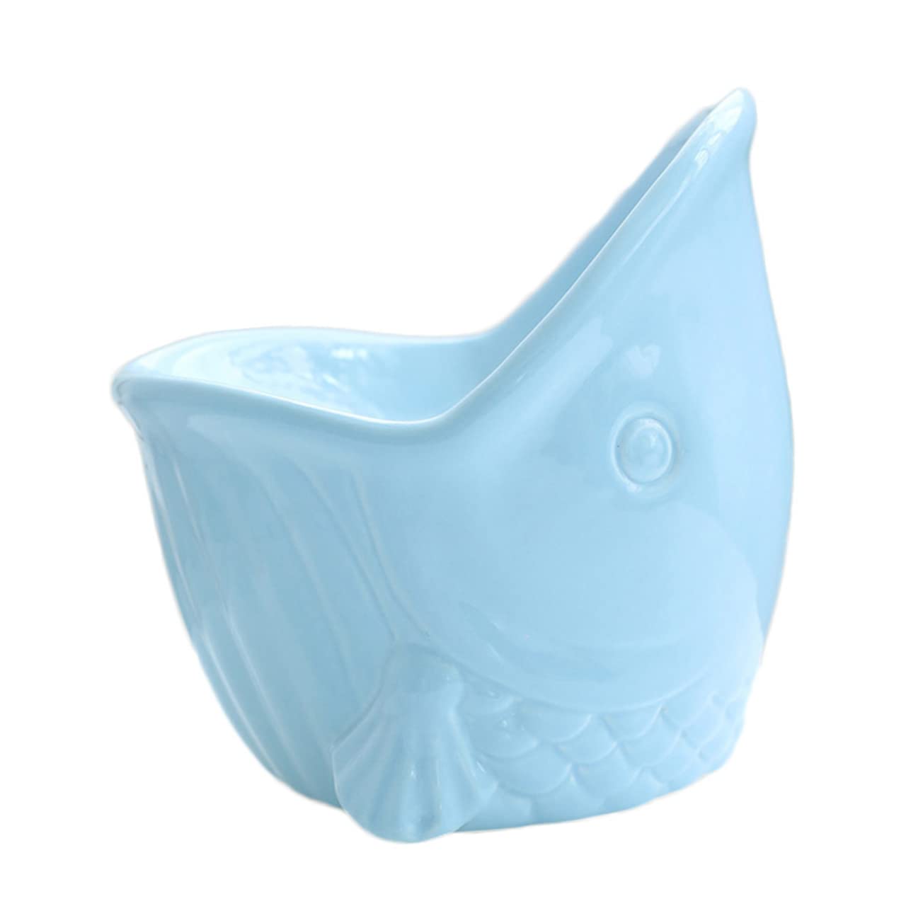 Sosoport Multi-Function Pet Bowl Ceramic Dog Cat Feeding Bowl Elevated Kitten Smooth Surface Easy Wash