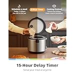 COMFEE' Compact Rice Cooker, 6-in-1 Stainless Steel Multi Cooker, Slow Cooker, Steamer, Saute, and Warmer, 2 QT, 8 Cups Cooked(4 Cups Uncooked), Brown Rice, Quinoa and Oatmeal, 6 One-Touch Programs - Image 3