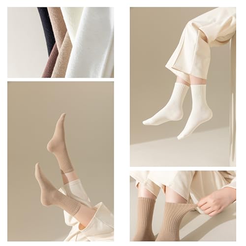 5/6 pairs crew socks for womens, No pilling socks,Casual thin Socks and cozy socks 5-92