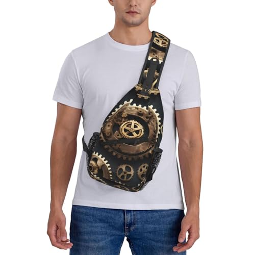 Bolso bandolera Steampunk con engranajes, para viajes y senderismo miniatura 7