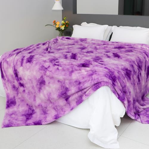 MUGD Big Blanket Fuzzy Soft Cozy Purple Throw Blanket Throw Blanket for Bed King Size