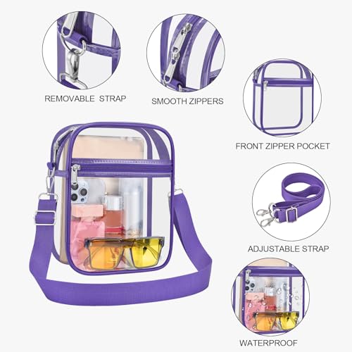 Image of USPECLARE Clear Purse for Stadium Events Transparent Messenger Bag