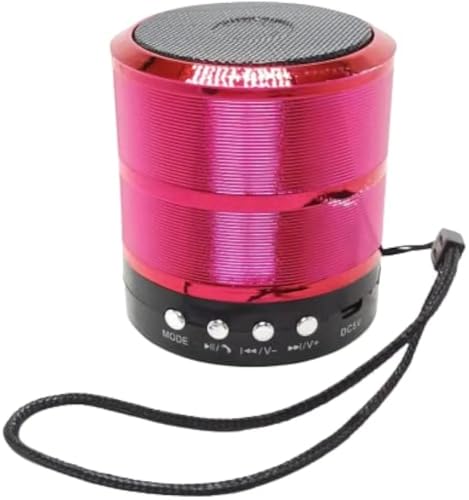 Image of Mini Bluetooth Speaker WS 887 with FM Radio, Memory Card Slot, USB Pen Drive Slot, AUX Input Mode, Compatible with All Devices-Red 5 W Bluetooth Speaker. (Pink)
