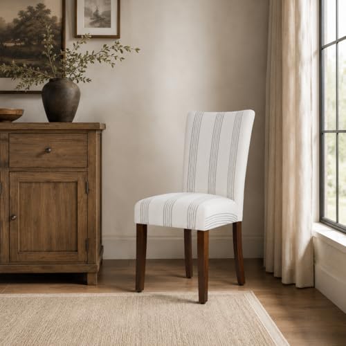 Image of HomePop Parsons Dining Chair - Brown Stripe (Set of 2)