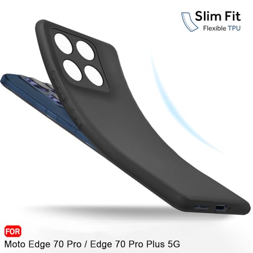 Image of TheGiftKart Sleek Back Cover Case for Motorola Moto Edge 70 Pro 5G | Slim Fit Protective Design | Ultra Matte Finish | Camera Protection Bump | Soft Back Cover for Moto Edge 70 Pro (Silicone, Black)