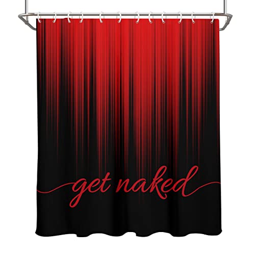 Aatter Red And Black Shower Curtain Burgundy Ombre Adult Bright Solid Decorative Men Asian Dark Funny Abstract Cool Grey Oriental Gradient Home Bathroom Decor Bathtub Set, 60X72, Modern #TOP1