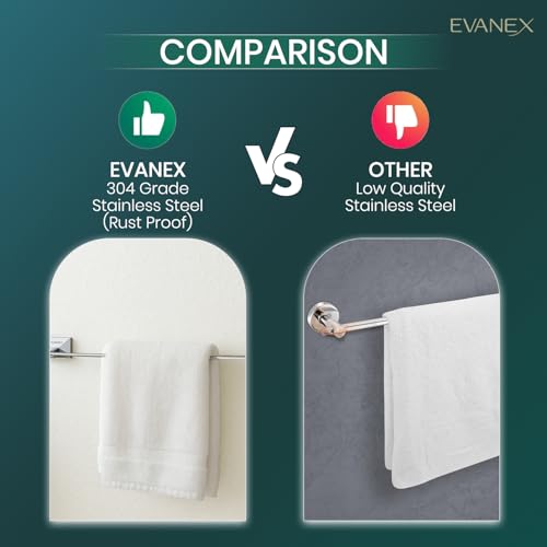 Image of EVANEX EVANEX Bathroom Towel Stand, Towel Holder 304 Grade Stainless Steel Towel Rod Towel Rack for Bathroom Towel Bar Hanger Stand Bathroom Accessories Organiser 24 Inch Chrome (Vento)
