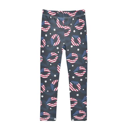 American Lips Girls Leggings,Workout Leggings for Girls Toddler Athletic Leggings Size for 3-10T
