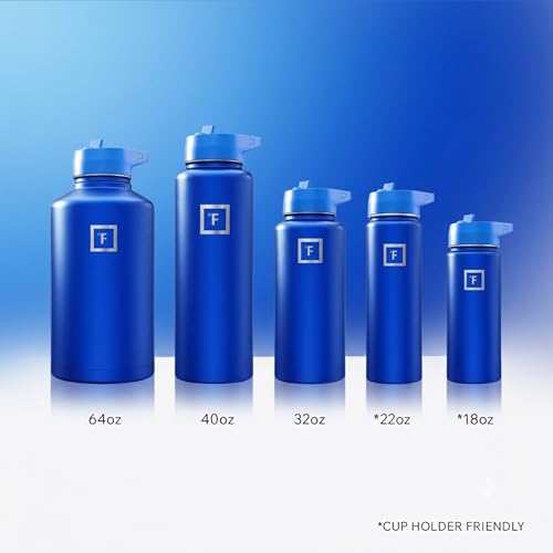 Image of IRON FLASK 40 oz Wide Mouth Water Bottle with Straw | Insulated Stainless Steel Sports Water Bottle with Leakproof Straw Lid - BPA Free, Cold 24 Hrs, Sweat Free (Cobalt)