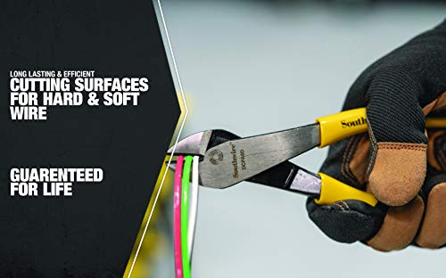 Southwire Dcpa8D 8" Angled Head High-Leverage Diagonal Cutting Pliers With Dipped Handles, Yellow #TOP3
