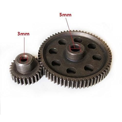 Jftech Differential Steel Metal Super Gear 11184 Main Gear 64T & 11176 Motor Gear 26T Combo For Rc Hsp 1/10 Car Truck #TOP4