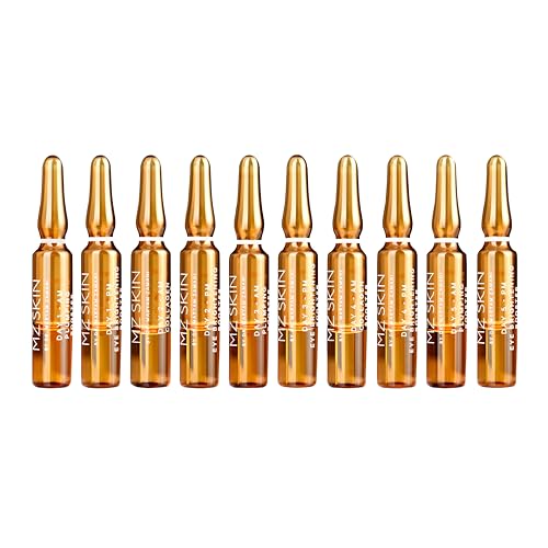 MZ SKIN Brightening Eye Ampoules 10 Pack Set | Professional 5-Day Intensive Treatment for Dark Circles, Wrinkles, Puffiness & Fine Lines, With Hyaluronic Acid For Hydrated & Refreshed Under Eyes