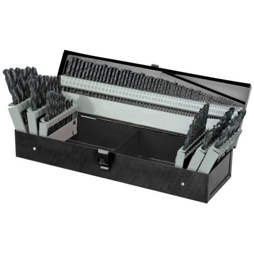 115 Pc High Speed Steel Drill Bit Set with Index Fractional & Metal Drills NEW