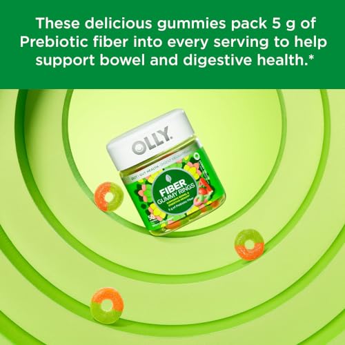OLLY Fiber Gummy Rings, 5g Prebiotic Fiber, FOS (Fructo-oligosaccharides), Digestive Support, Berry Melon 50ct - Image 3