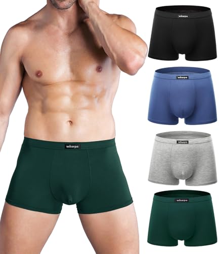 wirarpa Calzoncillos Bóxers Hombre Microfibra Ropa Interior Multicolor Underwear Trunks Pack de 4 Tallas XL
