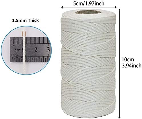 Miniatura 7 de Tenn Well Cordel de algodón para carniceros, 328 pies de 0.059 in, apto para alimentos, cuerda de cocina para cocinar, atar, asar, asar