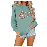 Women's Valentine's Day Love Printing Sweatshirt Warm Sports Long Sleeve Top Round Neck Fleece Thick