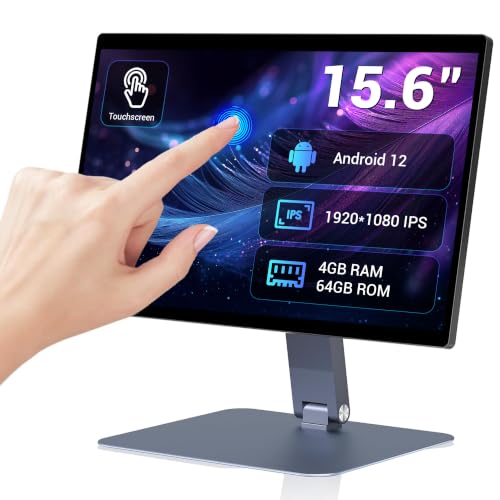 Image of 15.6 inch All-in-One Industrial Desktop Computer, Fanless Android 12 Touchscreen PC with Swivel Mount Rugged RK3399 Tablet, 4GB RAM 64GB ROM, 1920 x 1080 IPS, USB 3.0 for Office /Kiosk /Bar /Warehouse