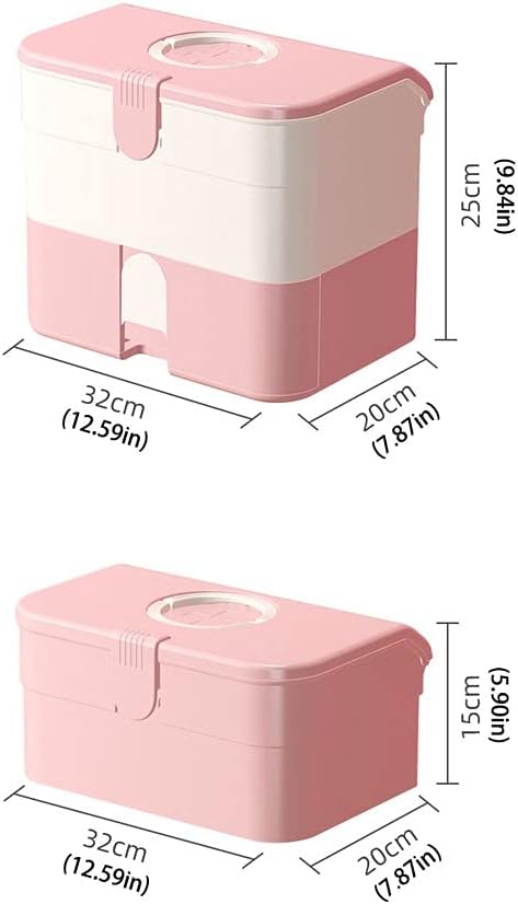 First Aid Kits Medical Box with Drawer Household Three-layer Portable Storage Medicine 12.59 Ih for Home,Camping, Traveling(B)