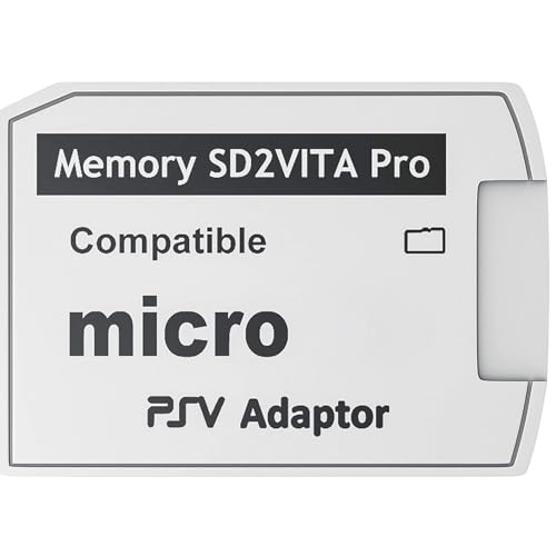 TECHZOCO Adaptador de Tarjeta PS Vita, Adaptador Tarjeta SD2Vita, Compatible con Tarjetas microSD (máximo 256 GB) | Compatible con Sistema PS Vita 1000/2000 3.6 o PS Vita HENkaku