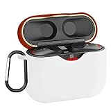 WQNIDE-Soft Silicone Carrying  Case Cover for Sony WF-1000XM3 Wireless Earbud, Protective Skin Cover with Carabiner for Truly Wireless Noise Canceling Earphone, Front LED Visible