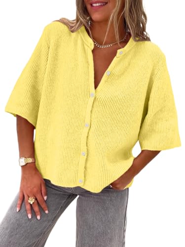 Image of LILLUSORY Short Sleeve Cardigan Sweaters for Women | Cropped Button Up, Summer 2026 Outfits, Y2K Fashion, Lightweight Knit, Versatile layering for work, casual & going out