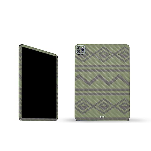 Image of MightySkins Carbon Fiber Skin Compatible with Apple iPad Pro 11 inch M2 4th Gen (2022) Full Wrap Kit - Green Western | Protective, Durable Textured Carbon Fiber Finish | Easy to Apply | Made in The USA