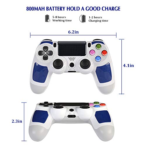PS4 Controller Wireless Bluetooth Gamepad for Playstation 4 Clickable Touch Panel Joypad – Joystick with Sixaxis,Compatible with All PS4 Models & PC (Blue) - Thumbnail 2