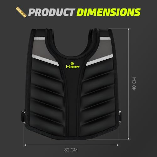 Image of HACER Weighted Vest with Metal Plates Strength Training Equipment Adjustable Straps Weights for Men and Women Gym Workout Running (Pack of 1, Black, 6.5kg)