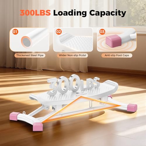 Image of Balance Board for Full Body Workout, Wobble Board with LCD Monitor & Resistance Bands, 300 lbs Capacity Portable Rocker Board for Home Gym, Cardio, Core & Leg Training