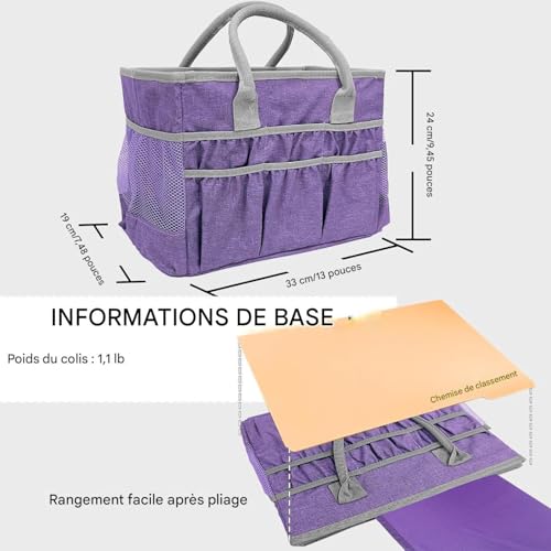 Organisateur de fournitures créatives avec poche de rangement