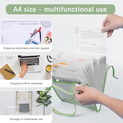 Image of Expandable A4 File Folder Organizer | Document Storage Bag with Multiple Pockets | Durable Multicolor Case for Office, School, Bank, Hospital & Home Use (A4 Size Multifunctional Bag)
