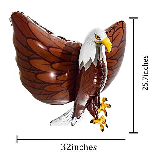 Giant Eagle Foil Balloons For Kids Party Decorations 32"3D Three Dimensional Aluminium Foil Brown Balloon Birthday Party Supplies Cute Baby Shower Decorations Independence Day Supplies #TOP1