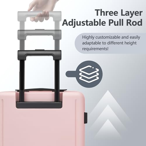 20 Inch Carry-on Luggage, 22x14x9 Airline Approved Carry on Luggage, Hard Shell Small Rolling Carry on Suitcase with Spinner Wheels TSA Approved for Travel (Pink, 20 Inch)2