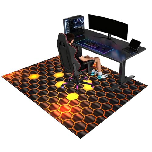 Protector Suelo Silla Ruedas, Alfombrilla Gaming de Suelo, Alfombrilla para Silla de Oficina Escritorio Gamer Alfombra Antideslizante Suelo, Tapete de Protección para Madera/Baldosas 140 x 180 cm