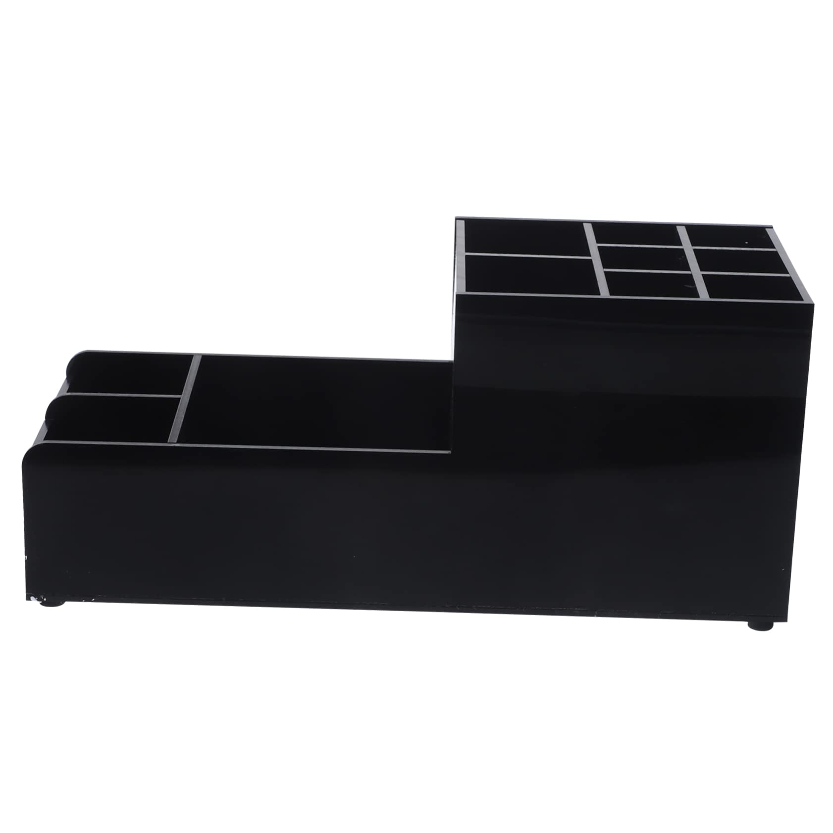 Mikinona Organizador de Barra Acrílico Negro de 11 Compartimentos para Mesa | Diseño Dividido, para Estación de Café de Oficina, Uso en Bar y Hostelería