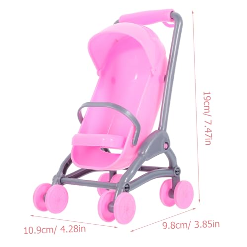 BESPORTBLE 2stücke Puppenwagenspielzeug Aus Abs-Material Kleiner Puppenwagen Für Junge Mädchen Puppenbuggy Simulation Puppenwagen-Modelle Zum Spielen – Bild 3