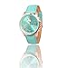 Produktbild Dilwe Armbanduhr, beiläufige PU Bügel Legierung Kasten Mädchen Dame Quartz Exquisite Band Uhr für Mädchen Geschenk(Mint)