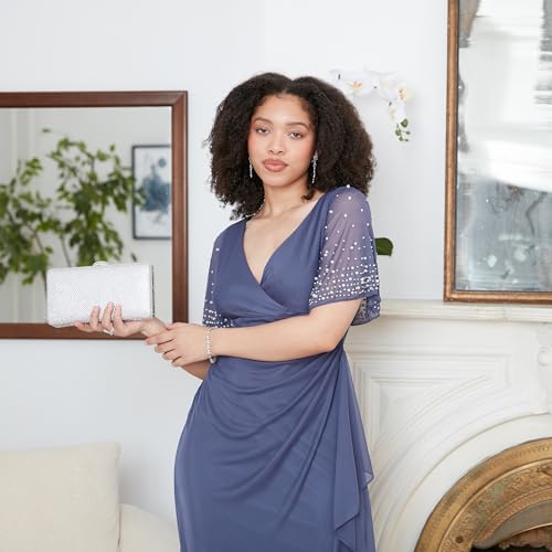 Image of Alex Evenings Women's Long Stretch Sequin Bodice Mother of The Bride Dress with Empire Waist (Petite and Regular Sizes)