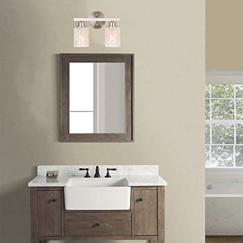 Image of ALICE HOUSE 12.2 inch Vanity Lights, 2 Light Wall Sconce Lighting, Brushed Nickel Bathroom Lights Over Mirror, Bathroom Lighting, ETL Listed, AL9082-W2