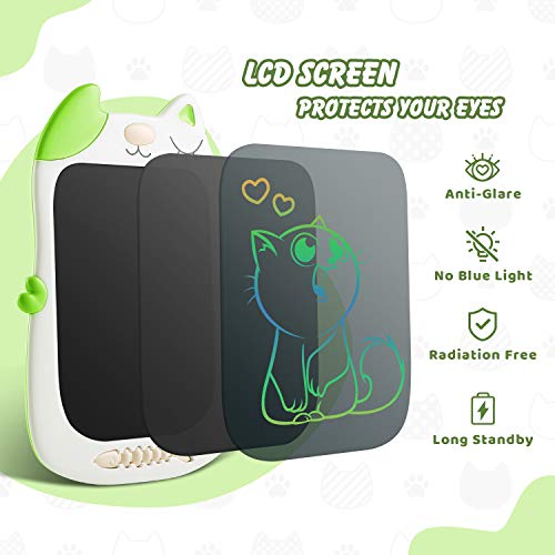 KingsDragon LCD Writing Tablet Drawing Doodle Board, Colorful Toddler Doodle Board Drawing Tablet, Erasable Reusable Electronic Drawing Pads, Educational and Learning Toy for Boys Girls(Green)