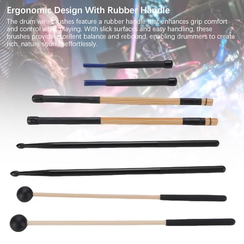 Baquetas ligeras para batería, juego de 4 piezas, madera de arce y nylon, ideal para música jazz y folk miniatura 4