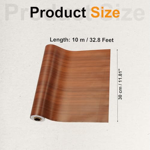 Image of PATIKIL Wood Grain Tape 12 inch x 32 ft, Self-Adhesive Wood Texture Repair Tape Realistic Wooden Effect Patch for Furniture Cabinets Floor Walls, Yellow Wood