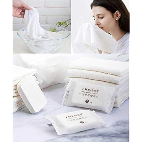 Premium Compressed Towel Tablet, Essential Face Washcloths for Travel, Camping, Hiking, Sports and Beyond, Portable Disposable Thicker Larger, Pure Cotton, 20PCS Cover