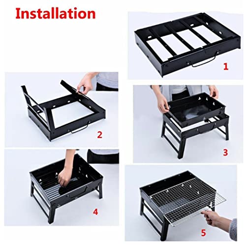 Barbecue portable charbon de table compact pour grillades à la maison - 3