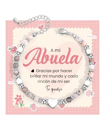 VU100 Dia da Mãe presente original presente mãe avó pulseira em forma de coração ajustável dia da mãe Natal aniversário dia dos namorados para ela, Aço inoxidável, No Gemstone