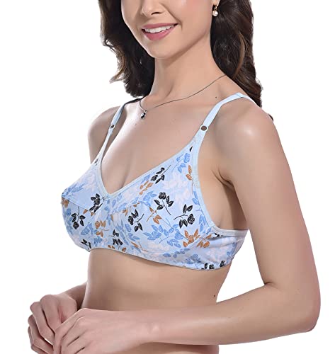 Image of FIMS - Fashion is my style Cotton Bra Non-Padded Non-Wired Bra Floral Print Bra for Women Combo Pack Girls Everyday Bra