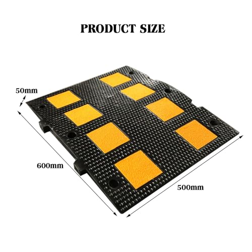 Rubber Speed Bump,500 * 600 * 50MM Car and Truck Deceleration Brake,Suitable for Intersection Parking Lot and Gas Station Deceleration Equipment, 54768 miniatura 2
